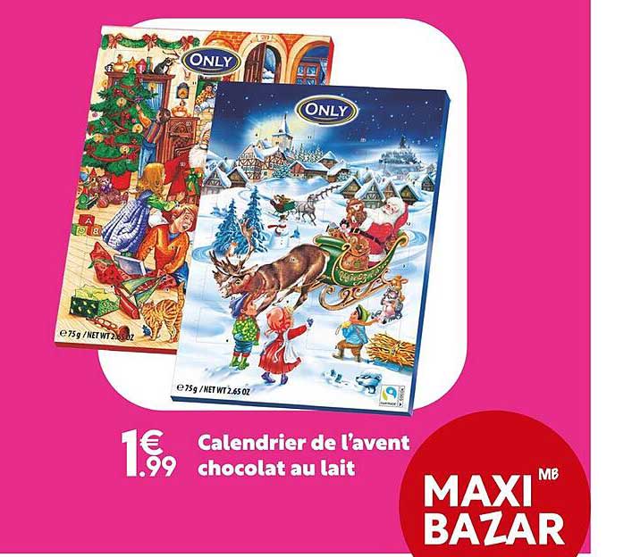 calendrier de l'avent chocolat au lait