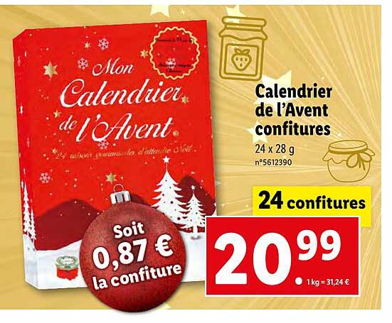 calendrier de l'avent confitures
