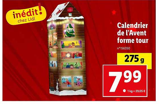 calendrier de l'avent forme tour