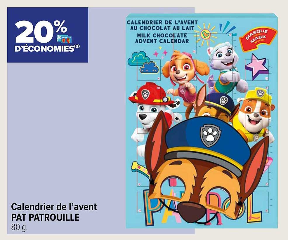 calendrier de l'avent pat patrouille
