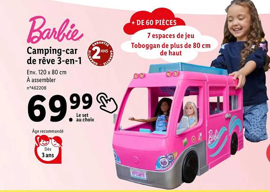 camping-car de rêve 3-en-1 barbie