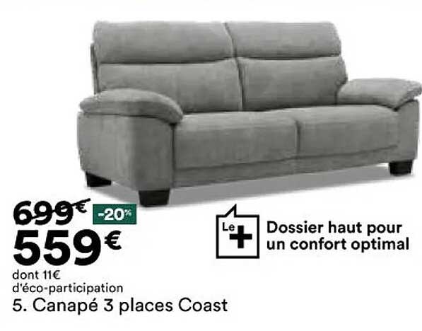 canapé 3 places coast