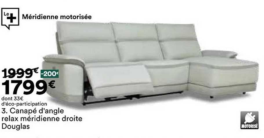 canapé d'angle relax méridienne droite douglas