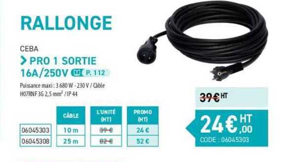 ceba pro 1 sortie 16a/250v