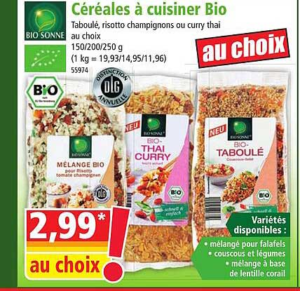 céréales à cuisiner bio bio sonne