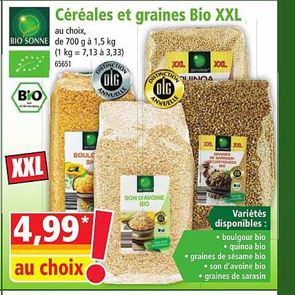 céréales et graines bio xxl bio sonne