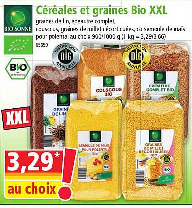 céréales et graines bio xxl bio sonne