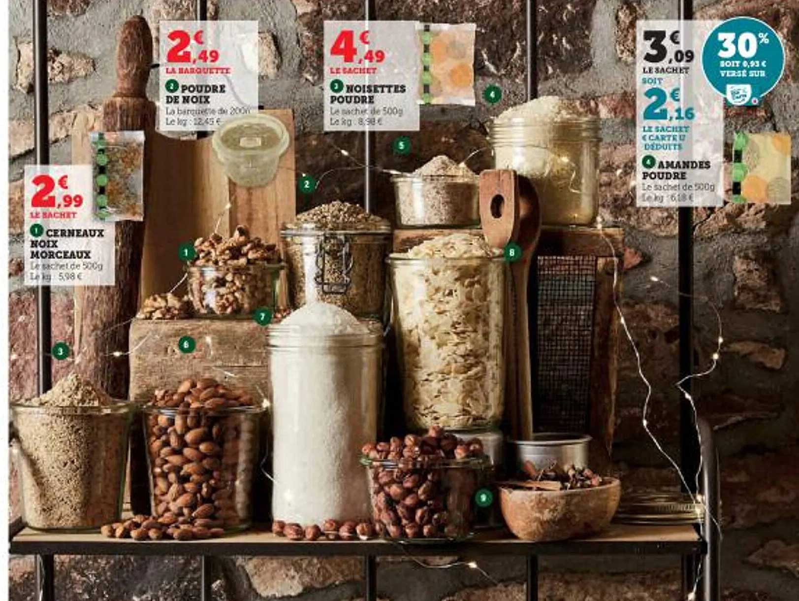 Cerneaux Noix Morceaux, Poudre De Noix, Noisettes Poudre, Amandes Poudre