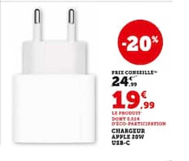 chargeur apple 20w usb-c