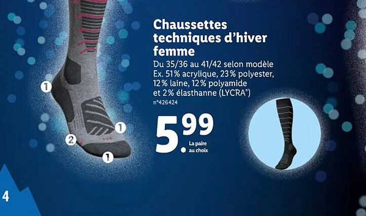 chaussettes techniques d'hiver femme