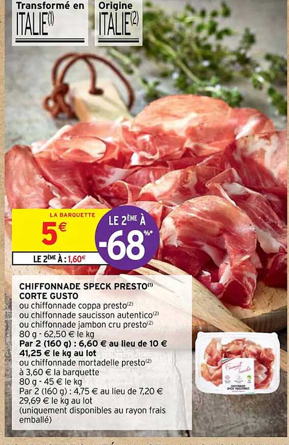 chiffonnade speck presto corte gusto