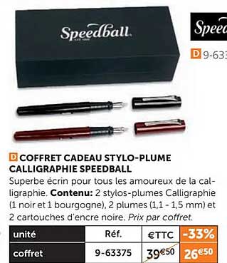 coffret cadeau stylo-plume calligraphie speedball