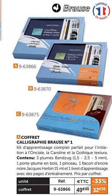 Coffret Calligraphie Brause N°1