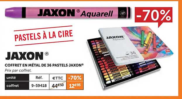 Coffret En Métal De 36 Pastels Jaxon