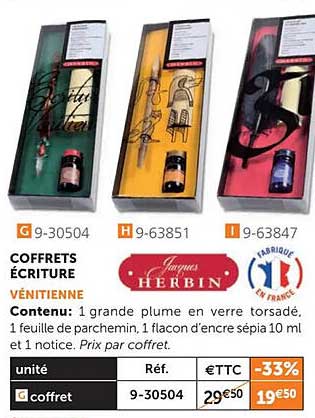 coffrets écriture jacques herbin