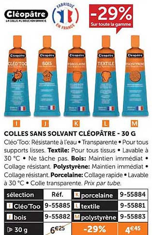 Colles Sans Solvant Cléopâtre