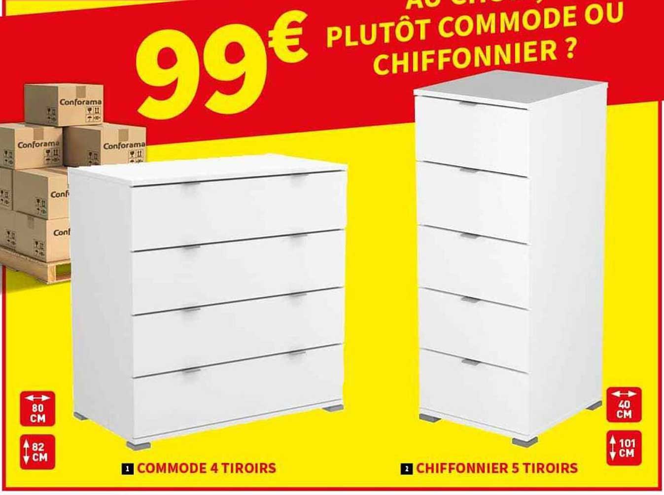 commode 4 tiroirs, chiffonnier 5 tiroirs