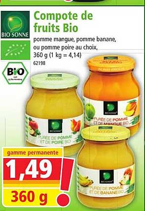 compote de fruits bio bio sonne