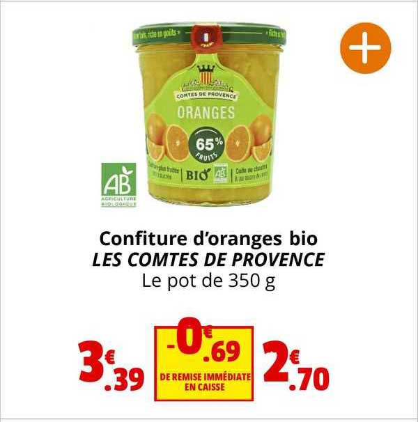 confiture d'oranges bio les comtes de provence