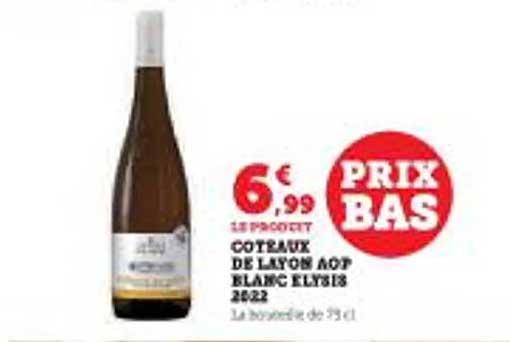 côteaux de layon aop blanc elysis 2022