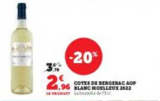 Côtes De Bergerac Aop Blanc Moelleux 2022