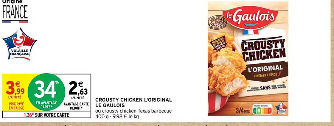 crousty chicken l'original le gaulois