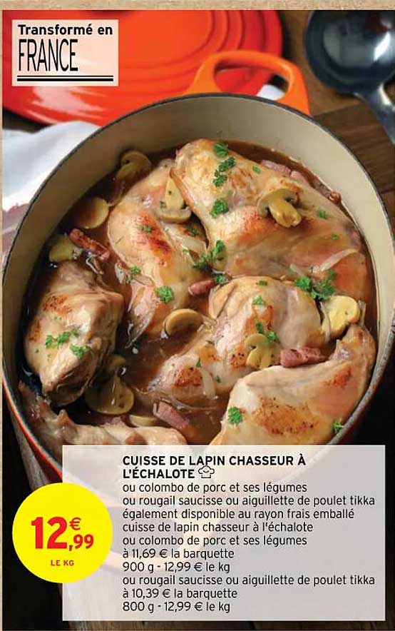 cuisse de lapin chasseur à l'échalote