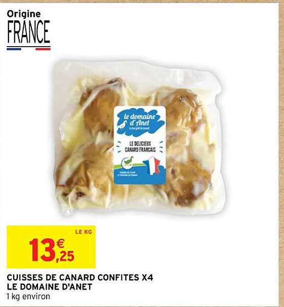 cuisses de canard confites x 4 le domaine d'anet