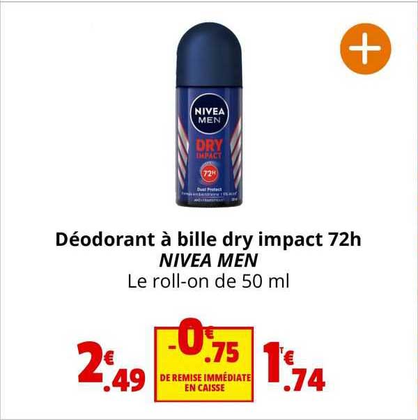 déodorant à bille dry impact 72h nivea men