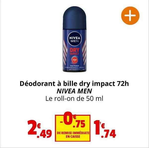 déodorant à bille dry impact 72h nivea men