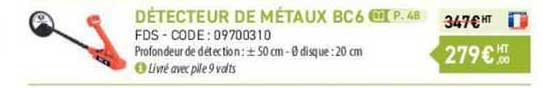 détecteur de métaux bc6 fds