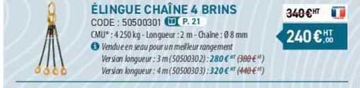 élingue chaîne 4 brins