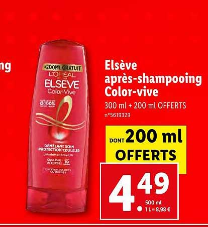 elsève après-shampooing color-vive