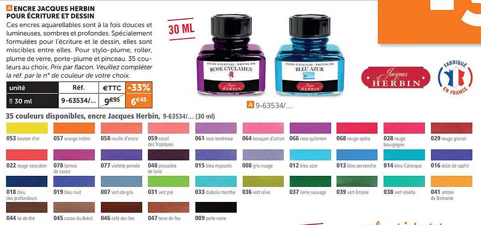 encre jacques herbin pour écriture et dessin