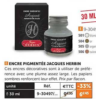 encre pigmentée jacques herbin