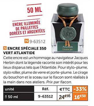 encre spéciale 350 vert atlantide