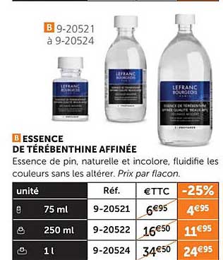 essence de térébenthine affinée