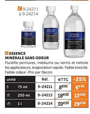 essence minérale sans odeur