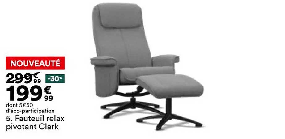 fauteuil relax pivotant clark