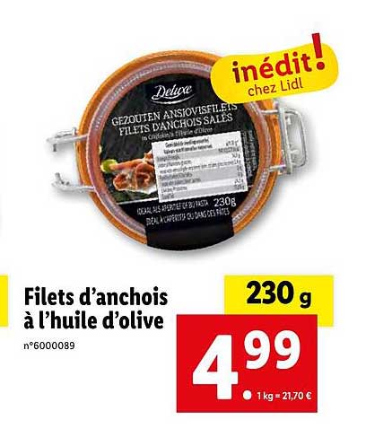 filets d'anchois à l'huile d'olive deluxe
