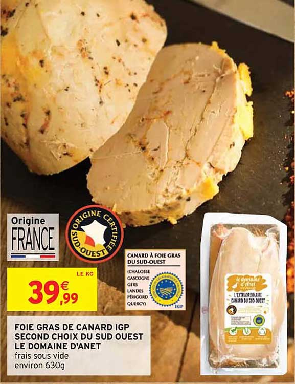 foie gras de canard igp second choix du sud ouest le domaine d'anet
