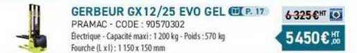gerbeur gx12/25 evo gel pramac