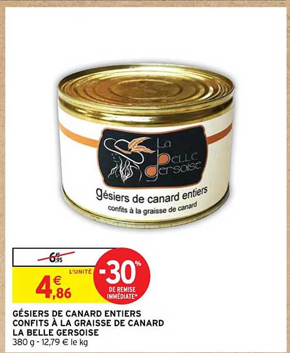 Gésiers De Canard Entiers Confits à La Graisse De Canard La Belle Gersoise