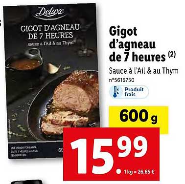 gigot d'agneau de 7 heures deluxe
