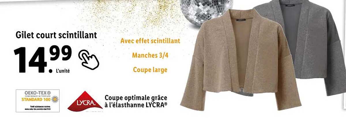 gilet court scintillant