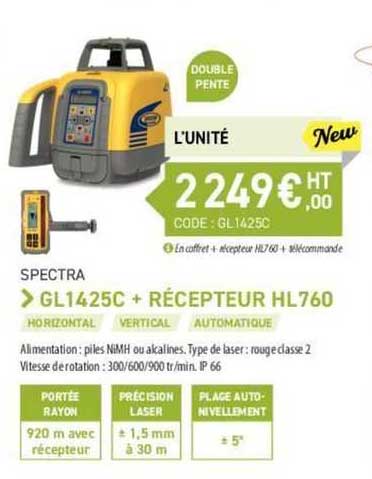 gl 1425c + récepteur hl760 spectra