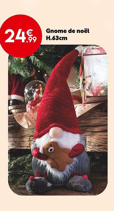 gnome de noël h.63 cm
