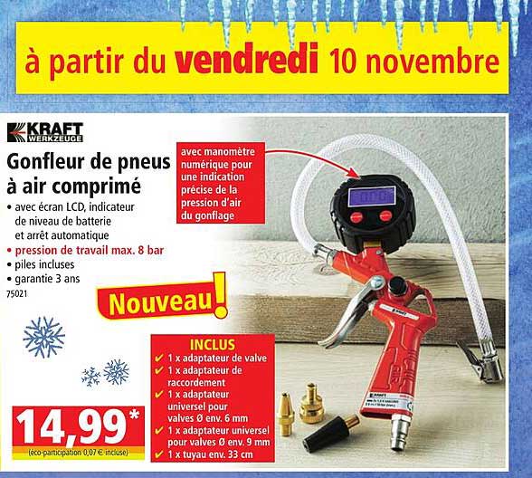 gonfleur de pneus à air comprimé kraft werkzeuge