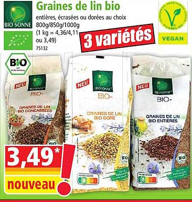 graines de lin bio bio sonne