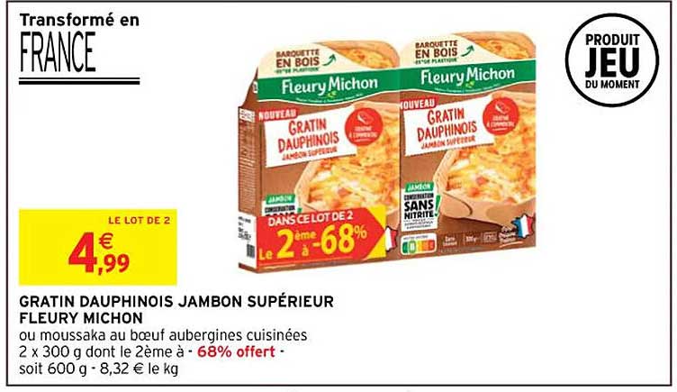 gratin dauphinois jambon supérieur fleury michon